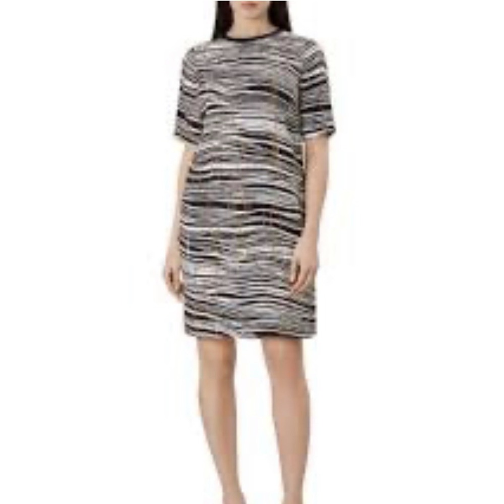 Hobbs London Carla Zebra Print Shift Dress size 12 Preppy Academia Career